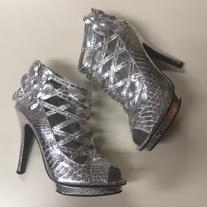 Metallic Snakeskin Heels